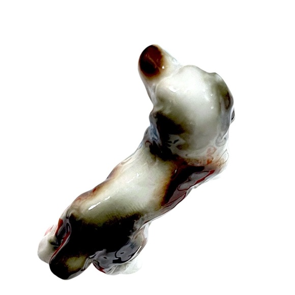 Vtg Porcelain Brown, White & Black Springer Spaniel Puppy Figurine Made In Japan - Picture 8 of 9